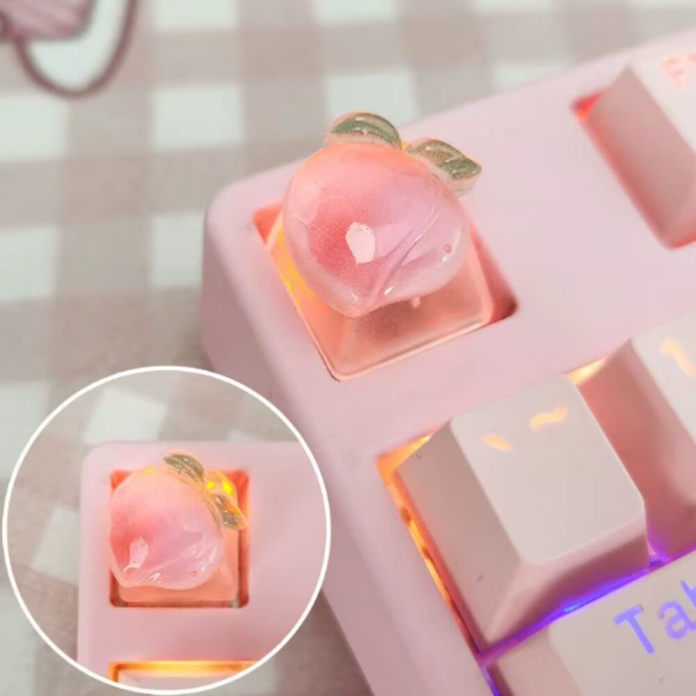 Fruit Peach Translucent keycap for OEM Keyboard with cross axis
